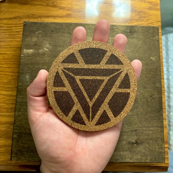 Iron Man Arc Reactor Laser Engraved Coaster - Picture 3 of 5